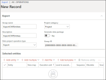 The export page